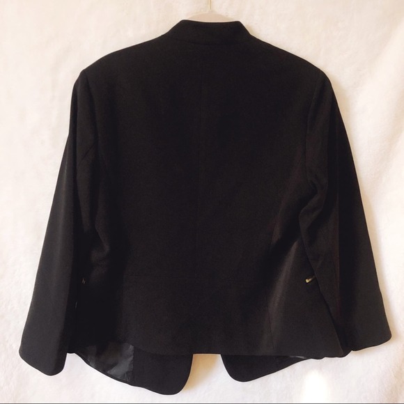 Anne Klein Black with Gold Zipper pockets Blazer - Picture 9 of 12